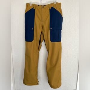 AirBlaster Freedom Series Mens XL Tan Navy Shell Ski Snowboard Pants